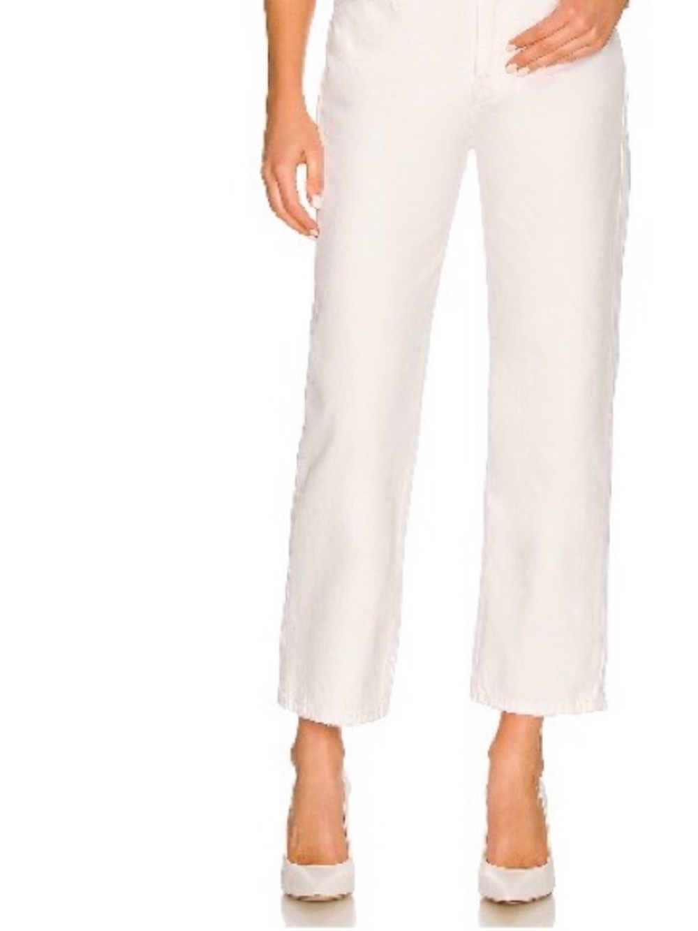 FRAME Le Jane Crop in Rumpled Blanc Grind in Rumpled Blanc Grind